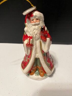 Santa Claus Porcelain bell Ornament - Holiday Home Décor